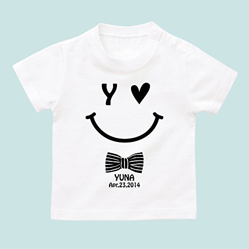 名入れ Tシャツ / ベビーサイズ [BT323] 80cm ホワイト 出産祝い 誕生日 プレゼント おしゃれな 名前入り ベビー服,出産祝い,名前入り,