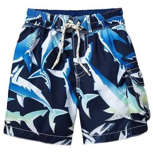 ＧＡＰ　（ギャップ）baby GAP シャーク柄 スイム ハーフ パンツ 水着 サイドポケット付（青色）【月齢：2歳－3歳】（並行輸入品） (2YRS（2歳）, 青色),子供,水着,男の子