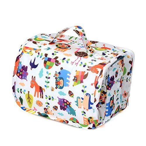 Solby おむつポーチ アニマルリーフ/ホワイト 【Sサイズのおむつが約8枚入る大容量! 】【Sフック付】BGSB103700,おむつ,ポーチ,