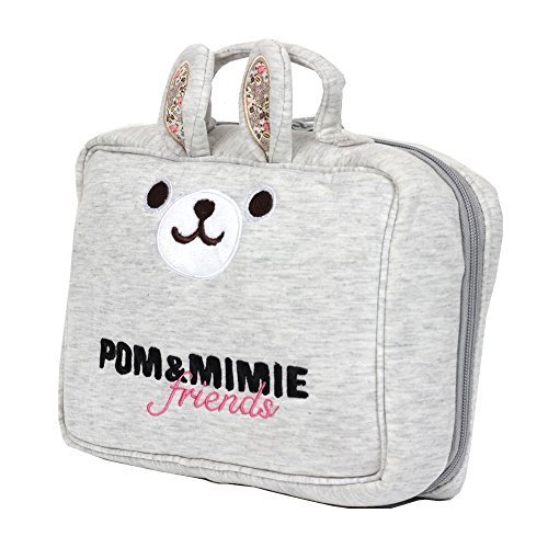 POM＆MIMIE 消臭おむつポーチ 消臭機能付きポーチ トラベルポーチ MIMIEライトグレー,おむつ,ポーチ,