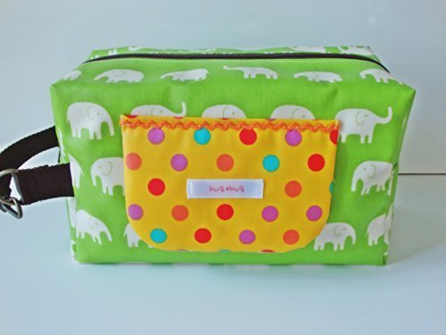 お尻ふき内蔵型　おむつポーチ　オムツポーチ　ぞうグリーン　ハグハグ(hug*hug),おむつ,ポーチ,