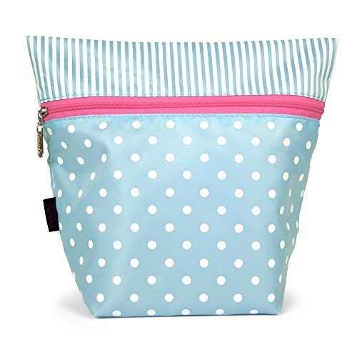 ポーチェ(pouche) 消臭ポーチ ドットストライプ (ブルー),おむつ,ポーチ,