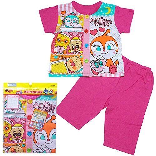 【本体綿100％】2017年 夏物 アンパンマン 天竺 お着替え練習応援 半袖パジャマ Anpanman ピンク◇80cm,ベビー,パジャマ,おすすめ