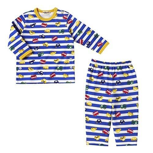 ミキハウス ホットビスケッツ (MIKIHOUSE HOT BISCUITS) パジャマ 70-7318-972 80cm 白×ブルー,ベビー,パジャマ,おすすめ