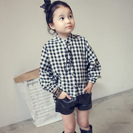 (レオリオンナ) Leorionna キッズ ファッション ドルマン スリーブ ブラウス チェック シャツ カットソー Yシャツ ガールズ 子供服 男の子 女の子 ボーイズ お洒落 可愛い かわいい かっこいい 夏 春 小学生 (120),子供服,シャツ,