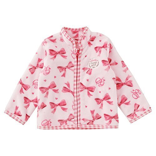 (チャックル) chuckle *スウィートガール*リボン柄ソフトボアジャケット【ファスナー開き】 ピンク 80cm P3377-80-20,キッズ,ジャンパー,ブルゾン