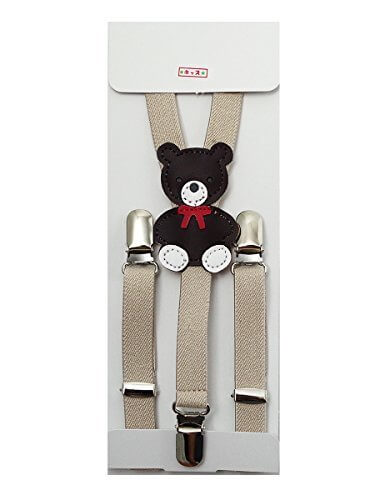 [ピース工房] Peace工房 KIDSサスペンダー くまさん Y型15mm ベージュ,子ども,サスペンダー,