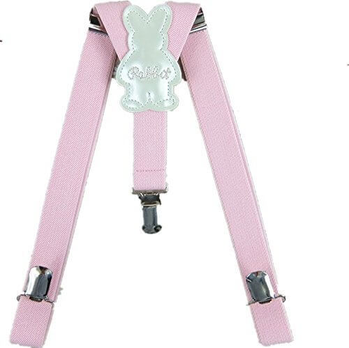 サスペンダー 日本製【身長80cm～135cm対応】 X型サスペンダー　ベビー*キッズ*子供*入学式*発表会*フォーマル (006 ウサギ　無地　（ピンク）),子ども,サスペンダー,