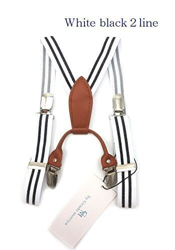 （グレードモリヤ）Grade moriya 子供 サスペンダー ベルト 子供用 サスペンダー キッズ ベルト キッズ用 身長80cm~140cm　3種類 フォーマルベルト (ホワイト×ブラック2ライン),子ども,サスペンダー,