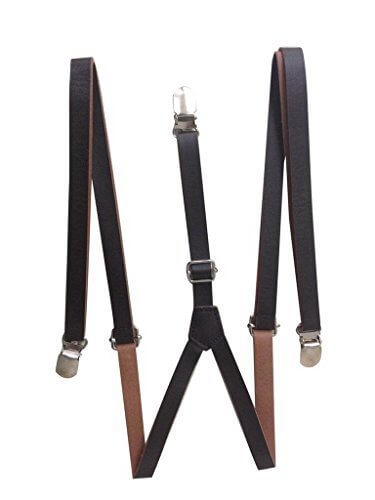 (スマイル ワキキ)Smile YKK サスペンダー 子供用 ズボン吊り キッズ 吊りバンド Ｙ型 カジュアル 男女兼用 PU ダークブラウン,子ども,サスペンダー,