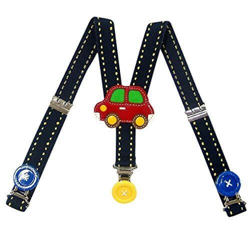 (ミキハウス)MIKIHOUSE　くるまサスペンダー　L(100-120cm)　紺（03）,子ども,サスペンダー,
