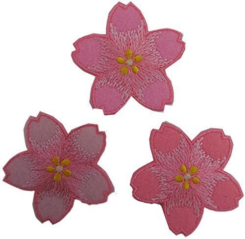 ヤナギプランニングスタジオ 刺繍ワッペン 【さくら】3色 [アイロン接着フィルム付き] EMBROIDERY PATCH 日本製,手作り,お守り,