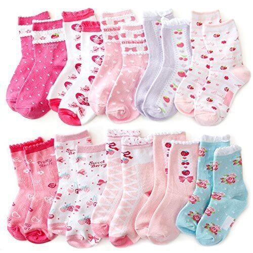 靴下 キッズ 女の子 ソックス 10足セット ラブリーデザイン (20-24cm),ソックスbox408,