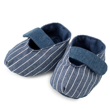 赤ちゃんにやさしい安心ベビーシューズ（日本製）　ピンストライプ・インディゴ　B1801900　日本製,ベビー,ルームシューズ,