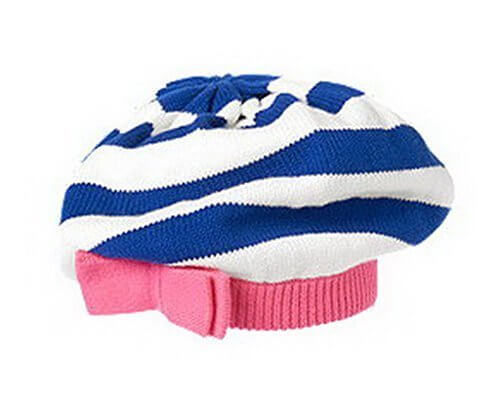(ビグッド)Bigood 可愛い リボン 帽子 赤ちゃん ベビーニット帽 ベレー帽 新生児 ワッチキャップ キッズ 女の子 秋冬 子供 ニットキャップ ボーダーM,ベビー,ベレー帽,おすすめ