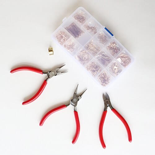 アクセサリーパーツと工具の18種セット ハンドメイド DIY 基礎金具 材料 素材 初心者 スターター セット キット,ハンドメイド,ピアス,