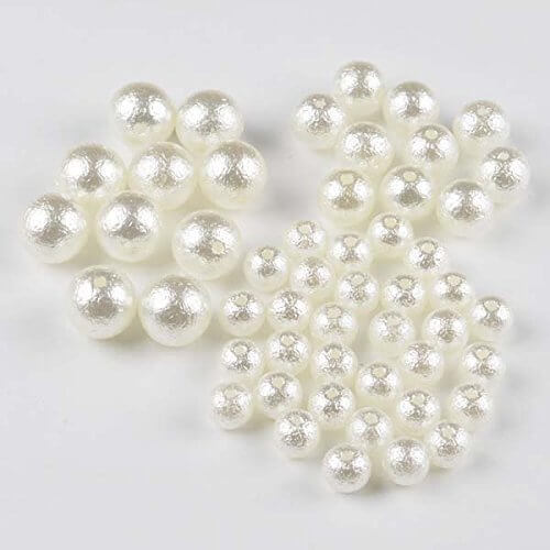 コットンパール風ビーズ 計50個 pt-150909-8 (8～12mm MIX, オフホワイト),ハンドメイド,ピアス,