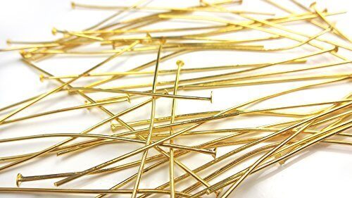 【HARU雑貨】ゴールド Tピン 約30本/金/ハンドメイド アクセサリーパーツ (70mm),ハンドメイド,ピアス,