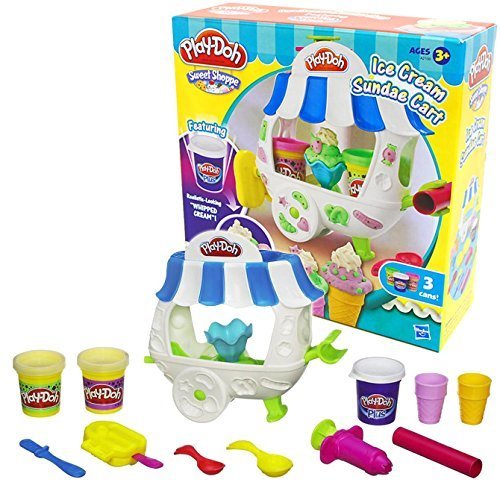 [プレイ・ドー]Play-Doh Ice Cream Sundae Cart アイスクリーム サンデー カート 小麦 ねんど 粘土 おもちゃ セット,プレイ・ドー,