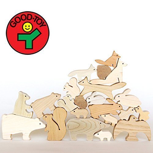 [Oak Village（オークヴィレッジ）]森のどうぶつみき（積み木）[キッズ遊具][グッド・トイ2013林野庁長官賞受賞][無垢材・無塗装],積み木,おすすめ,