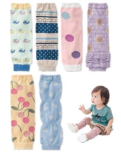 Ateitis 赤ちゃん 薄手 で 涼しい レッグウォーマー ( 6足 + ミニタオル ) セット uv 紫外線カット 虫除け にも (女の子),UVカット,子供服,