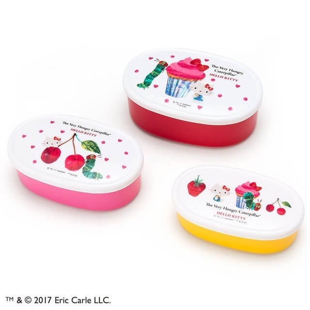 ハローキティ×はらぺこあおむし ランチケース3個セット(ハート) ,はらぺこあおむし,キティ,