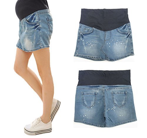 【MIKA&MAYA】 マタニティ デニム ショート パンツ スカート 風 ウェア 妊婦 ボトムス (Mサイズ),マタニティウェア,いつから,おすすめ