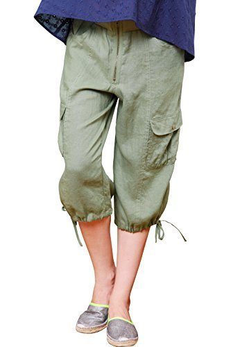 スウィートマミー (Sweet Mommy) 産前産後兼用 マタニティ リネン パンツ マタニティウェア ライトカーキ,マタニティウェア,いつから,おすすめ