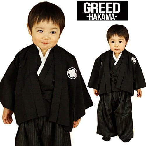 (グリード) GREED 簡単 楽ちん ベビー はかま 袴 3点セット S(80cm～90cm)[CH-40]GK058,赤ちゃん,着物,