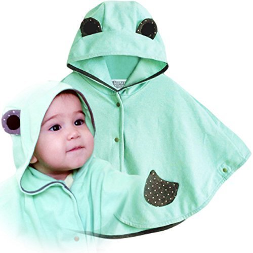 (ハニーブロッサム) HONEY BLOSSOM ベビー 春夏 ポンチョ カーディガン 紫外線 防止 日よけ 空調対策 海 プール 可愛い 羽織り 夏服 男の子 女の子 赤ちゃん ケープ マント 出産祝い (グリーン),ベビー,アウター,おすすめ