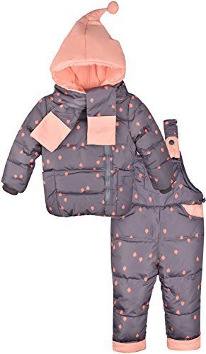 ZOEREA(ゾエレア)　子供ダウンジャケット　３点セット服　上着+ズボン+マフラー　フード付き　長袖　ベビー綿コート　誕生日　秋冬　防寒 通学　男の子　女の子アウターウェア　サロペット子供　マフラー　グレー　100,ベビー,アウター,おすすめ