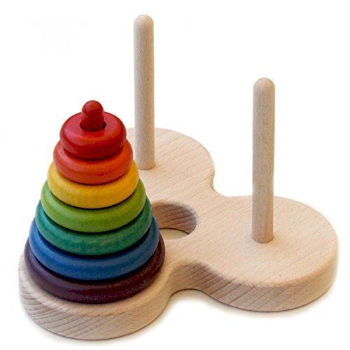 数学パズル　ハノイの塔　(木のおもちゃ 知育玩具) 1才～100才　出産祝い にお薦め♪ 　Wooden toys puzzle,赤ちゃん,おもちゃ,木