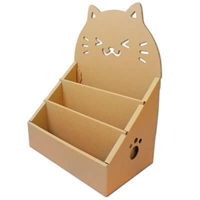 ネコ絵本ラック にこにゃん ダンボール 日本製,ダンボール家具,