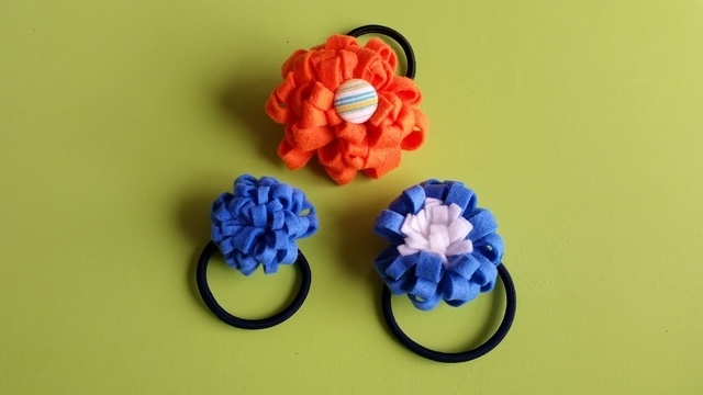 出来上がり,手作り,ヘアゴム,