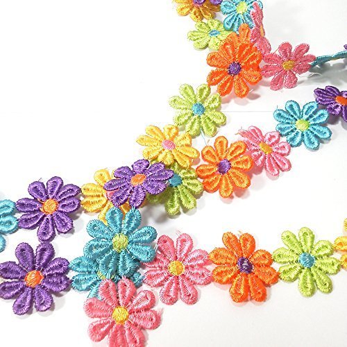 Varvena お花 の レース 6.5m レース リボン ハンドメイド 服 雑貨 に (カラフル),手作り,ヘアアクセ,