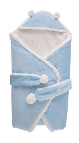 ふかふか ボア フリース おくるみ 赤ちゃん ベビー アフガン ブランケット スリーパー 冬 お出掛け (　ブルー),出産祝い,名入れ,