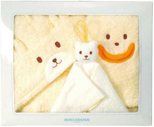 ミキハウスファースト バスポンチョセット 黄 40-3802-508,出産祝い,ギフト,