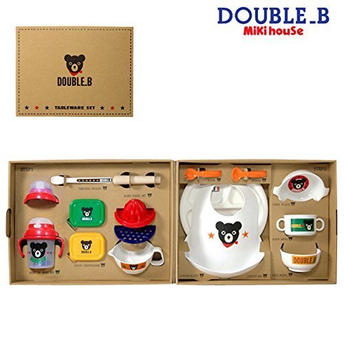mikihouse(ミキハウス) ダブルＢ 箱付 食洗機OK テーブルウェアセット(ベビー食器セット) 66-7013-959 日本製,出産祝い,ギフト,