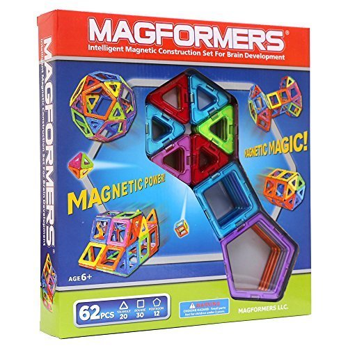 マグフォーマー 62ピース MAGFORMERS 新感覚のマグネットブロック 創造力を育てる知育玩具 [並行輸入品],子ども,積み木,おすすめ