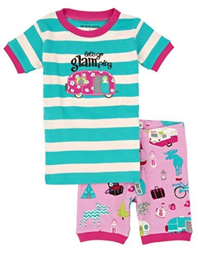 Hatley ハットレイ キッズ女の子 半袖半ズボンパジャマ 100cm、4Y(104cm) マルチカラー 綿100% PJUGLAM001,子供服,パジャマ,