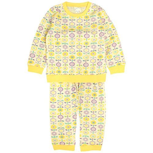 子供 長袖 パジャマ キッズ 女の子 裏起毛 ルームウェア スウェット 上下 秋 冬 イエロー-YE 120cm,子供服,パジャマ,