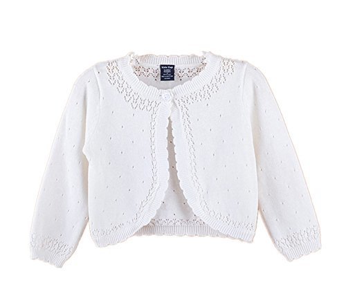 Candykids 子供用 ニット ボレロ キッズ フォーマル ドレス 子供ドレス ボレロ 綿 発表会 結婚式発表会 入園式 結婚式 パーティー 　披露宴 コンサート 演奏会 パーティ 誕生会 (90cm, ホワイト),子ども,フォーマル,