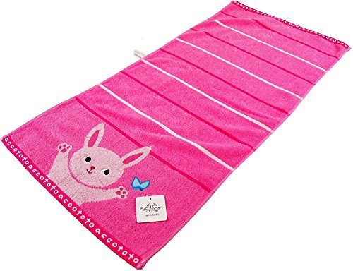 UCHINO accototo ボーダーフレンズ フェイスタオル 34×75cm (ループ付き) ピンク 9112F214 P,ループ,タオル,