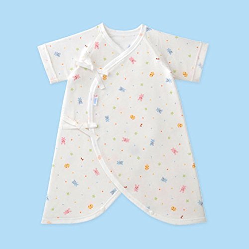 MIKIHOUSE FIRST(ミキハウスファースト)『ピュアベール』天使の肌着どうぶつとクローバー柄の天竺コンビ肌着 ６０ｃｍ,白（01）,ミキハウス,出産祝い,