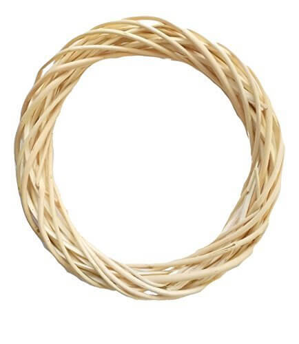 ホワイト（クリーム色）リース 土台 フラワーリース ベーシック 輪 手芸 手作り 贈り物に L：直径約20～21cm (1セット),リース,手作り,