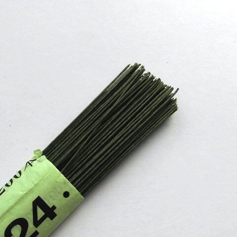 地巻きワイヤー　グリーン　【＃24　長さ36cm　10本入】,リース,手作り,