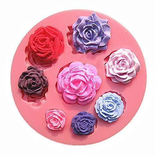 【Ever garden】 バラ 8個 薔薇 シリコンモールド / 手作り 石鹸 / キャンドル / 粘土 / レジン / シリコン モールド / 型 抜き型,手作り,キャンドル,