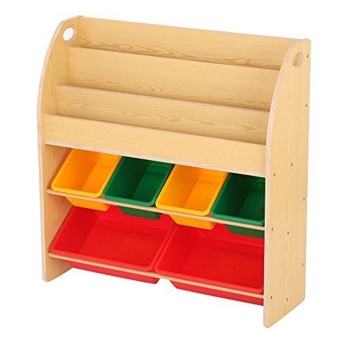 【完成品・組立不要】 おもちゃ箱付き絵本ラック おも【2】ちゃ収納 オモチャ入れ 棚 カラーボックスタイプ〔A〕,絵本,ラック,
