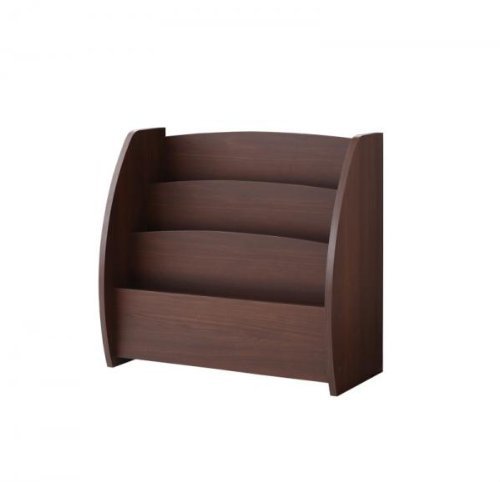 《完成品》シンプルキッズ収納家具【CREA】クレアシリーズ【絵本ラック】幅65cm (ウォールナットブラウン),絵本,ラック,