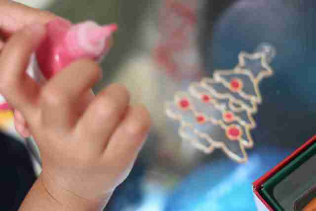 ヤマト 画材 グラスデコ クリスマス オーナメントセットをやる子ども,グラスデコ,